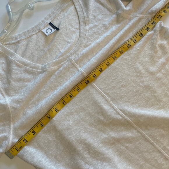 Anthropologie Akemi + Kin Ezri Asymmetrical Tunic Womens Large Ivory Burnout Top - Picture 8 of 9